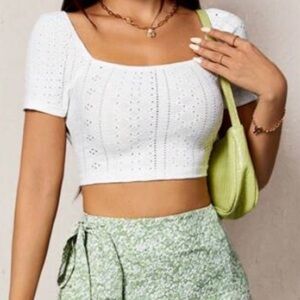 White Eyelet Women's Top